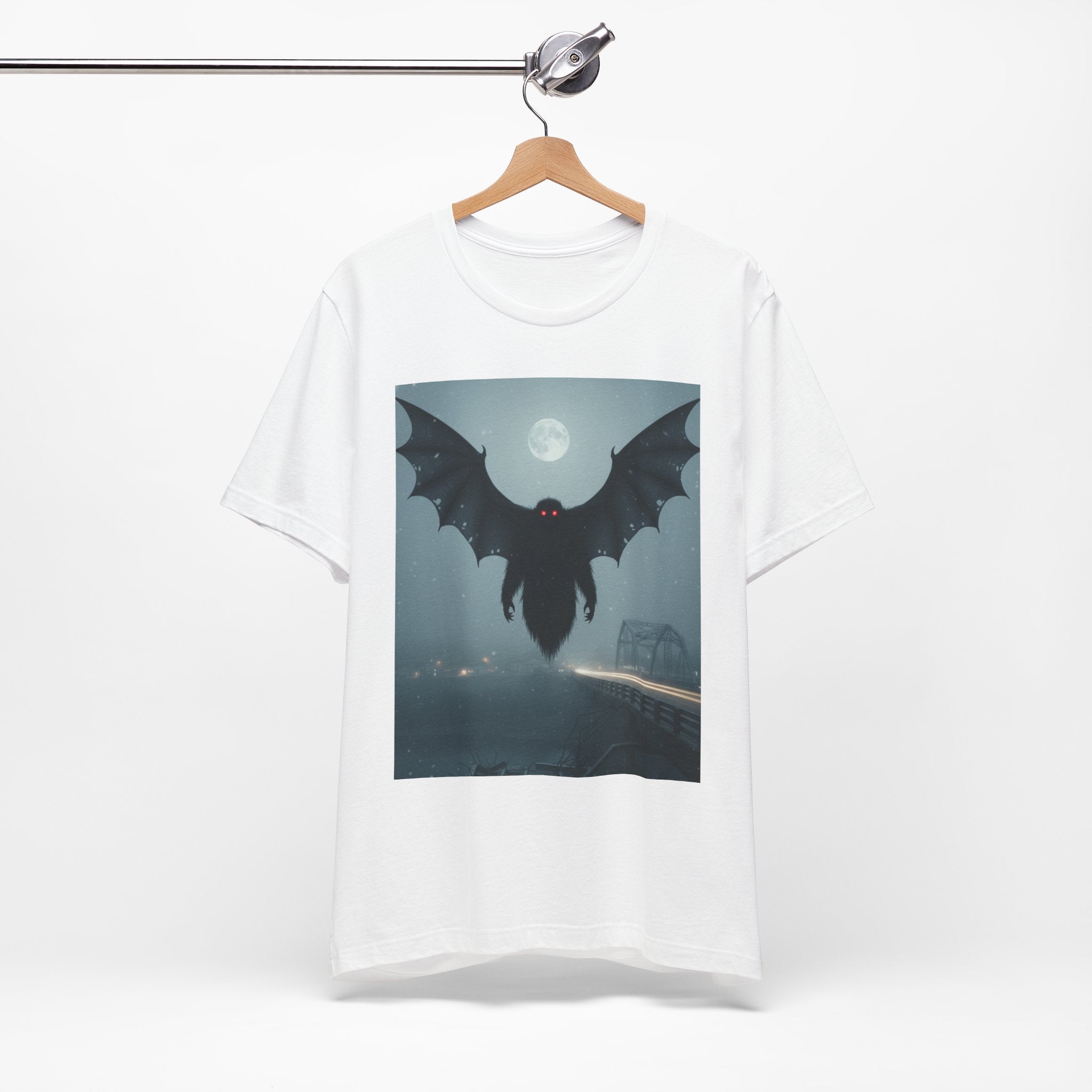 Mothman Moonlight T-Shirt — Cryptid Retro Horror Tee