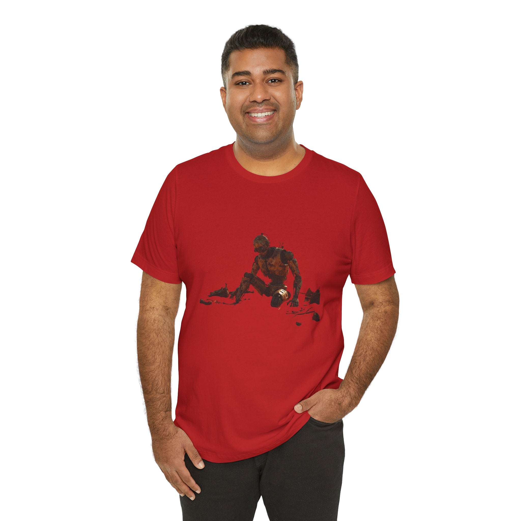 Survivor Figure Graphic Tee — Desert Wanderer Illustration T-Shirt