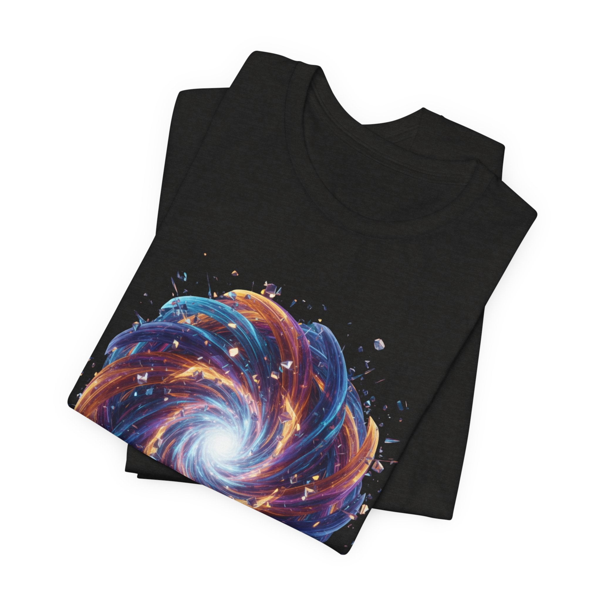 Galaxy Spiral Art Tee — Colorful Cosmic Swirl T-Shirt