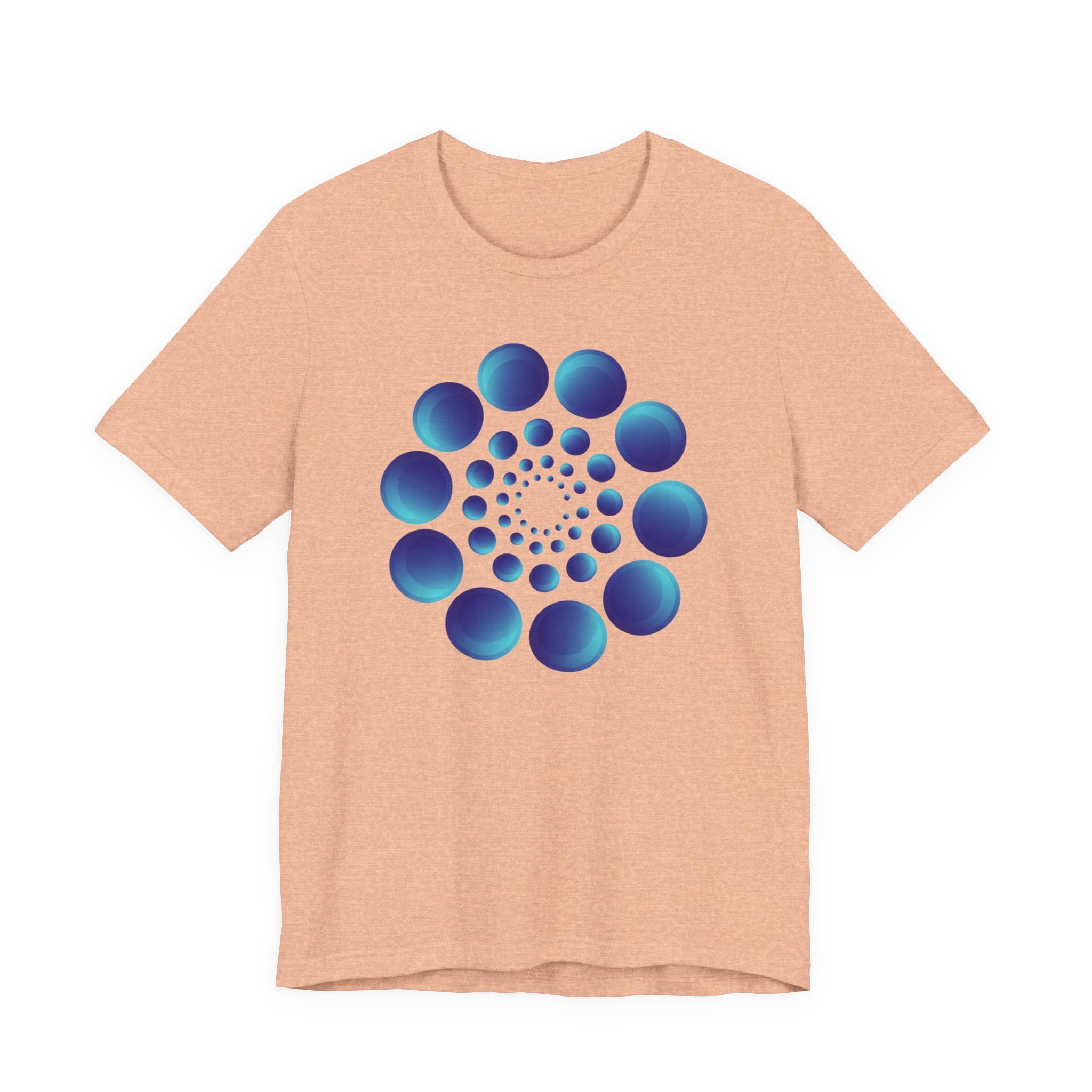 Spiral Blue Dot Tee — Geometric Optical Design T-Shirt